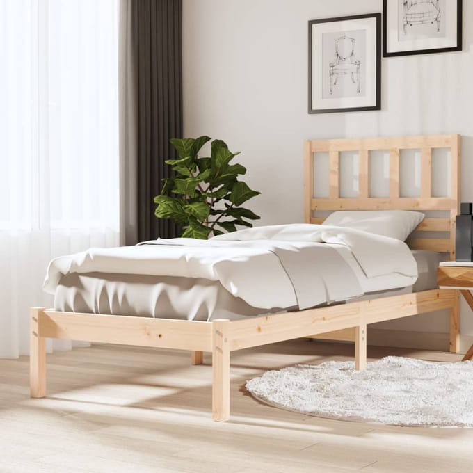 vidaXL - Bedframe - massief - grenenhout - 75x190 - cm
