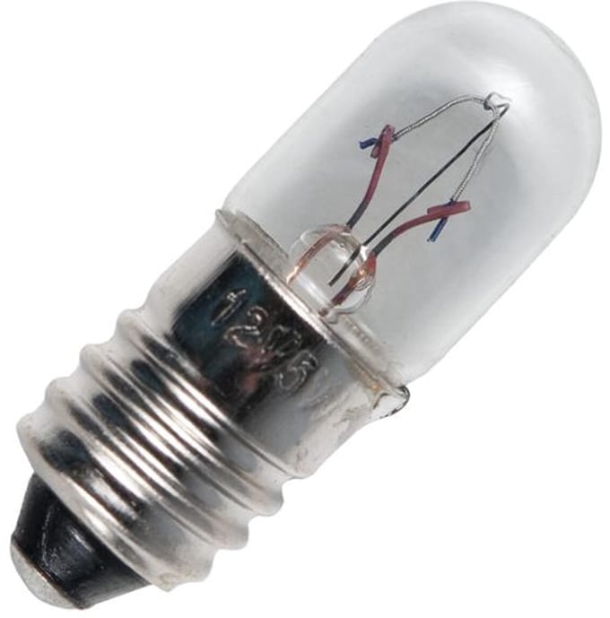 Signaallamp E10 12V 2W - 166 mAh - Per stuk - T10 Gloeilamp Ø10mm - 28mm - 2500K - Dimbaar