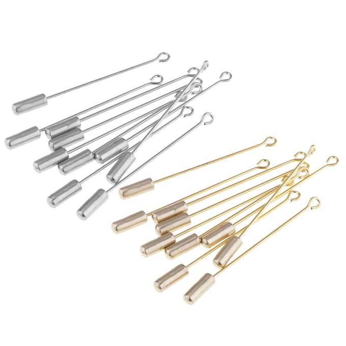 10PC 5cm Cilinder Lijm Op Pad Revers Stok Pin Clutch Boutonniere Pin 5cm goud