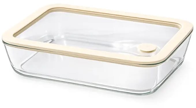 Glazen vershoudbak rechthoekig luchtdicht 700 ml, 19 x 14 cm, BPA/PFAS-vrij