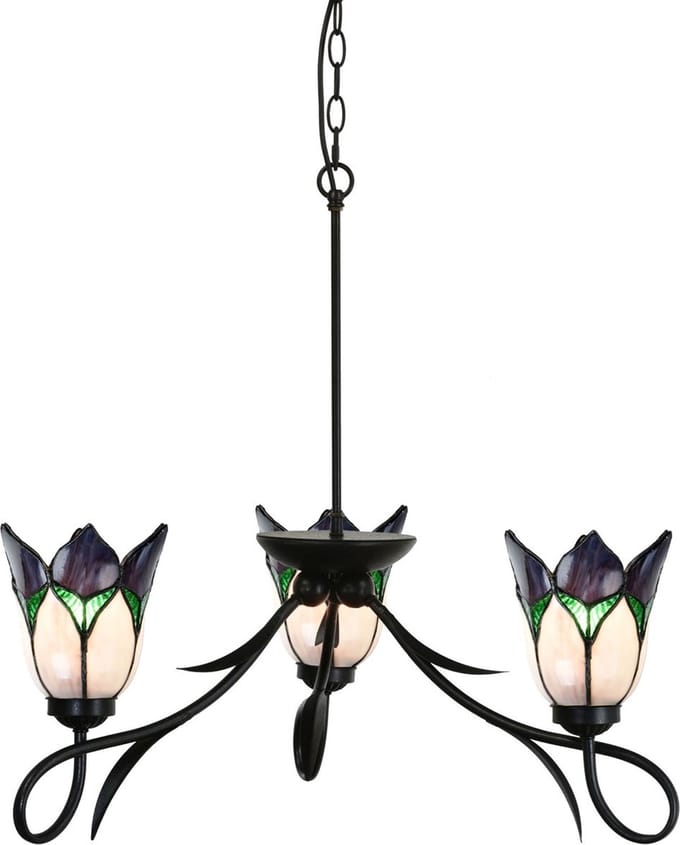 3 lichts Kroonluchter Lovely Flower Purple - Art Deco Trade