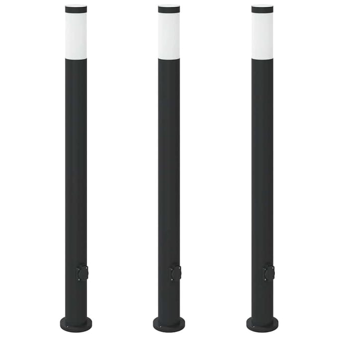 vidaXL Bolderverlichting met stopcontact 3 stuks 110 cm