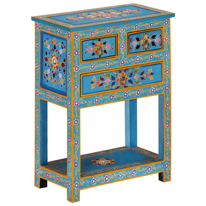 vidaXL - Dressoir - 55x30x76 - cm - massief - mangohout - turquoise