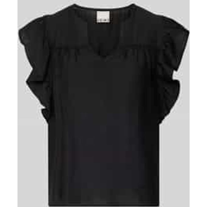 Blouse van viscosemix met ruches model 'HETTA'
