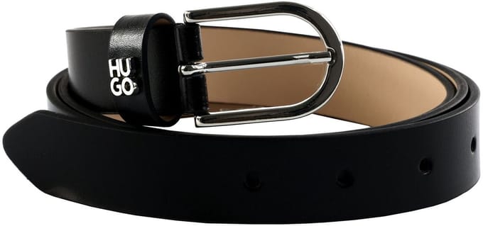 HUGO Leren Riem Zoey Sz25 Belt W100 Black Zwart