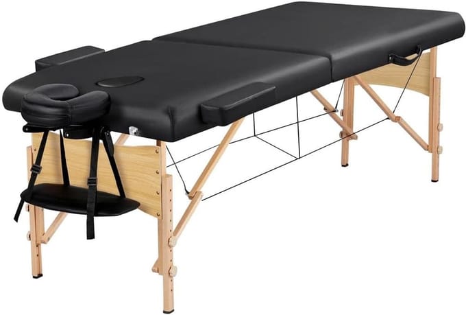 Inklapbare massagetafel 2 zones - Verstelbaar hoogte en ruimtebesparend met draagtas