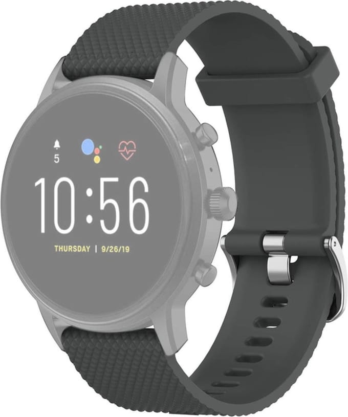 Siliconen bandje - geschikt voor Fossil Gen 5 / 5E / 6 - grijs