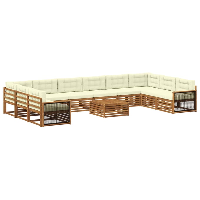 vidaXL - Sofa-Sets - 11 - st - Massief - Acacia - Hout