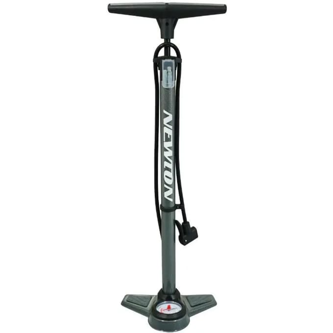 Stalen voetpomp met harsbasis en dubbele koppeling met 11 bar manometer Newton Fpv1 Switch Vp-Vs