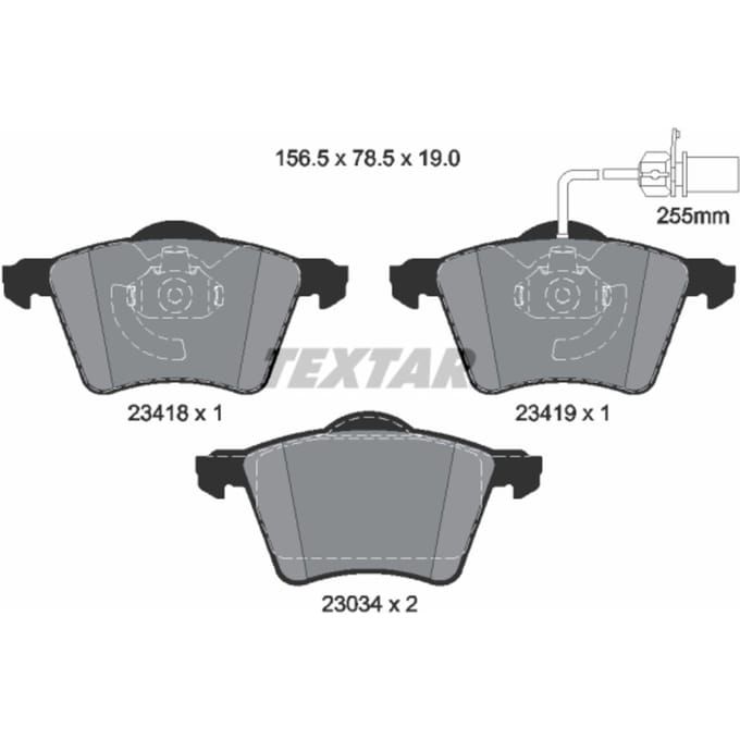 Remblokset TEXTAR 2341801, voor