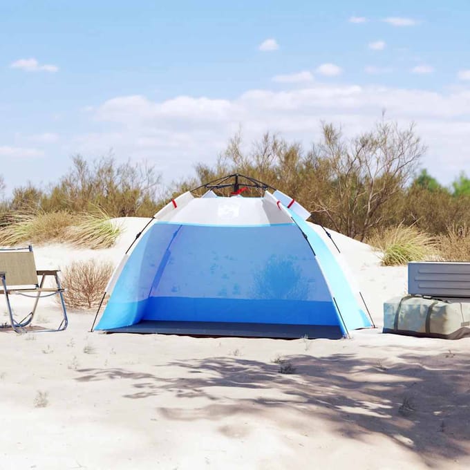 vidaXL - Strandtent - 2-persoons - waterdicht - snelontgrendeling - azuurblauw
