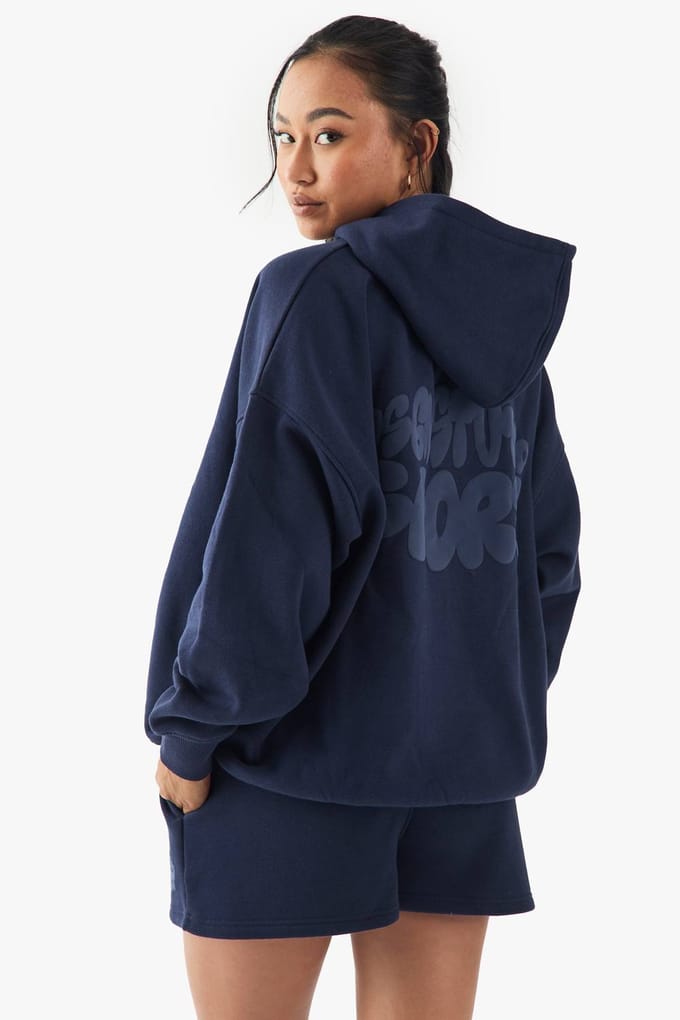 Dames Dsgn Studio Sport Bubbel Print Sweat Short | Navy | Maat: Small