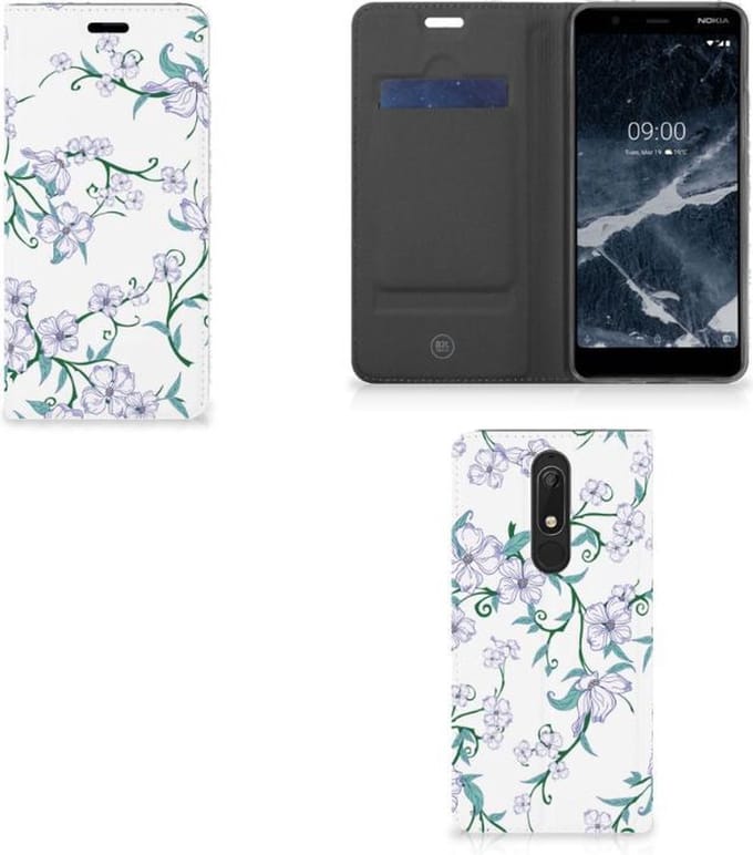 Nokia 5.1 (2018) Uniek Smart Cover Blossom White
