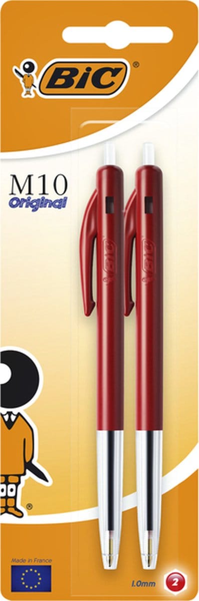 Balpen bic m10 m rood | 20 stuks