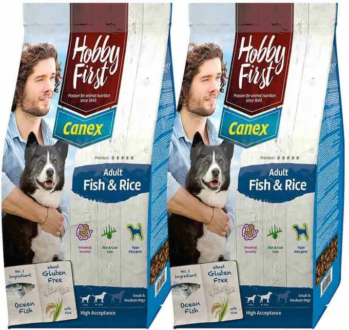 2x HobbyFirst Canex Adult Vis - Rijst 12 kg