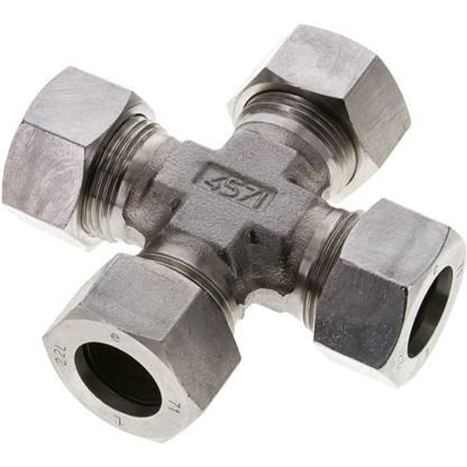 22L RVS Kruissok Snijring 160 Bar DIN 2353 - FL4X-C-S-22-L