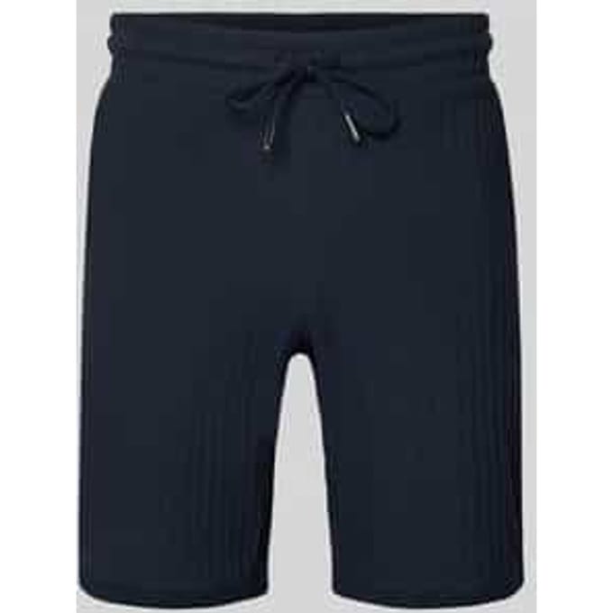 Korte broek met structuurpatroon en elastische band
