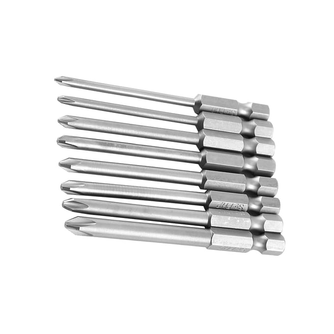 8 stuks 75mm 14  Schacht Magnetische Lange Zeskant Kruiskop Schroevendraaier Bits Set
