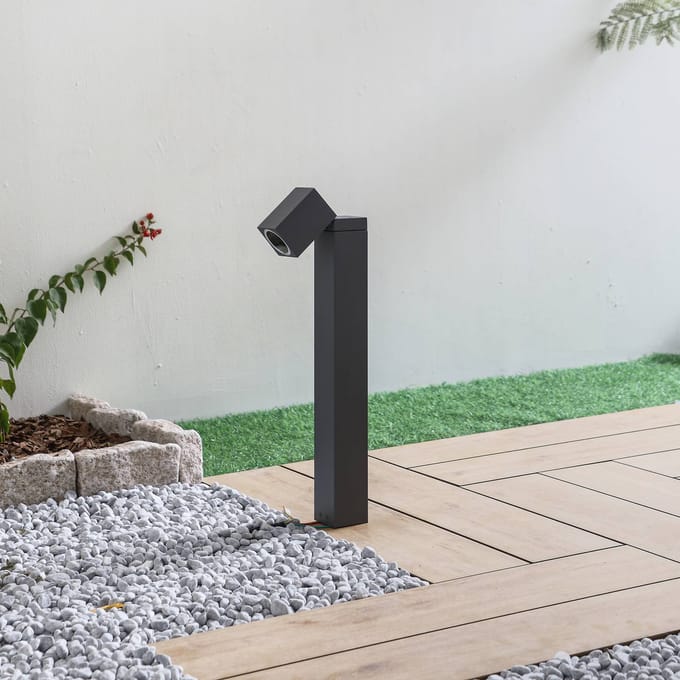 Lindby - Sokkellamp - 1licht - Aluminium - H: 50 cm - GU10 - antraciet