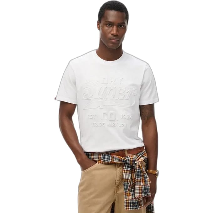 Superdry - Workwear T-shirt met relaxte pasvorm en reliëf - Heren - T-shirts