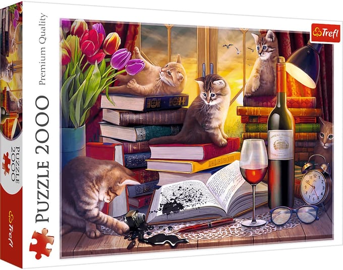 Trefl legpuzzel kattenavond 2000 stukjes - kleurrijke puzzel FSC.