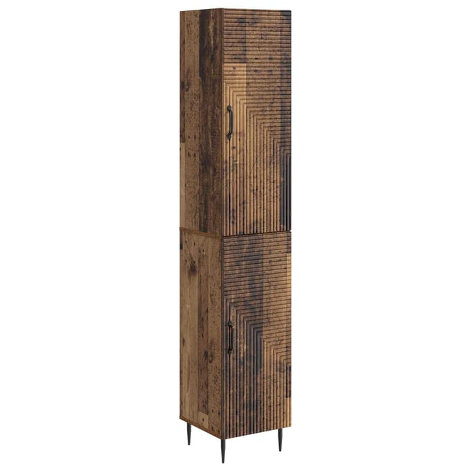vidaXL - Kast - Set - 2 - st - Oud - hout - Bewerkt - hout