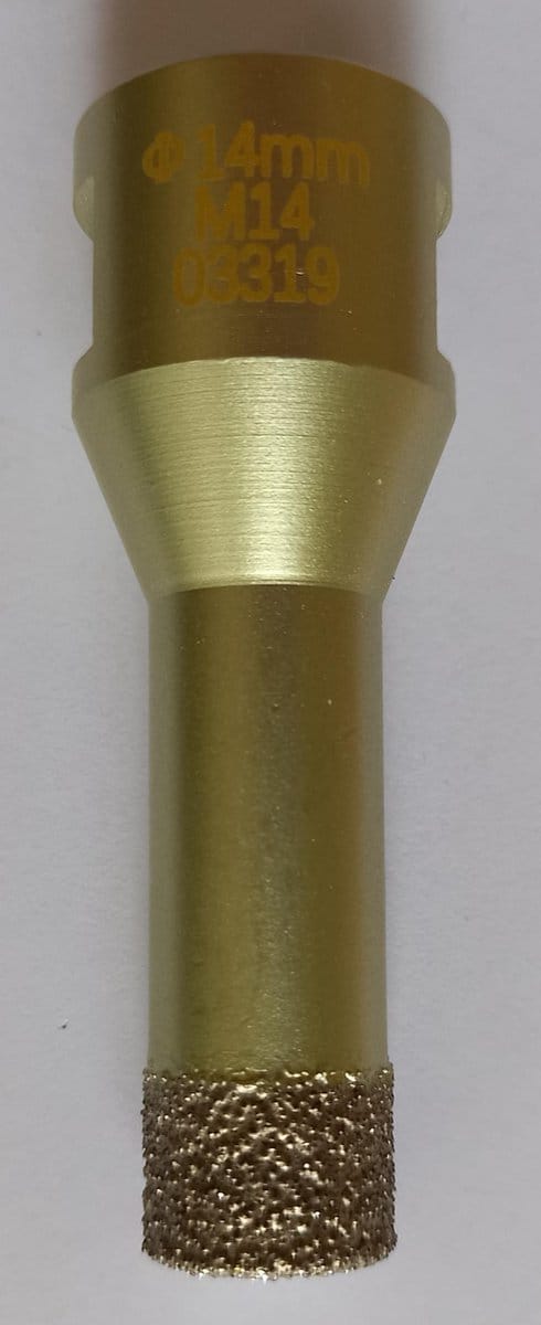 Tegelboor - galvanisch - aansl. M14 - Ø 14mm