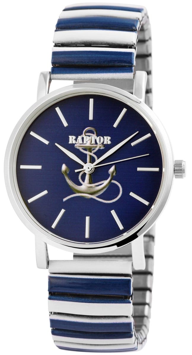Raptor Herenhorloge siliconen JW20204 met echte leren band, 5ATM, basic, modern, zakelijk