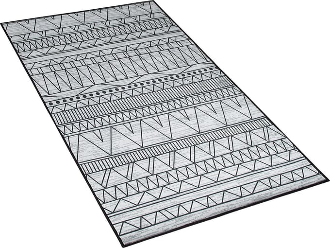 KEBAN - Laagpolig vloerkleed - Lichtgrijs - 80 x 150 cm - Polyester