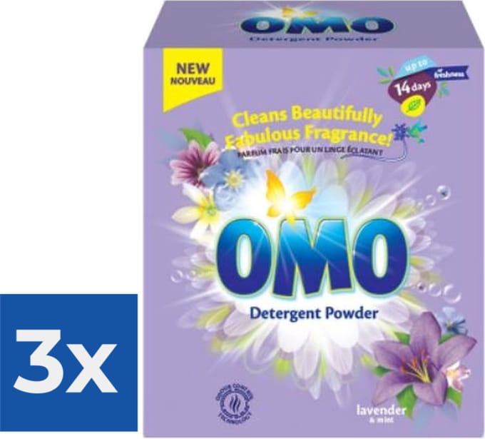 Omo Waspoeder Lavendel 100 Wasbeurten - Voordeelverpakking 3 stuks