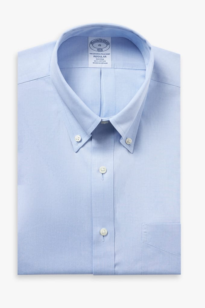 Brooks Brothers Non-iron Regular Shirt Light Blue Größe: 43 | Business hemden Outlet | Herren | Blau