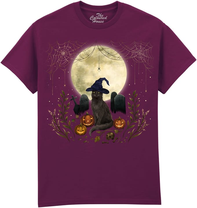 Kat Halloween Cat The Coloured House T-shirt 3XL