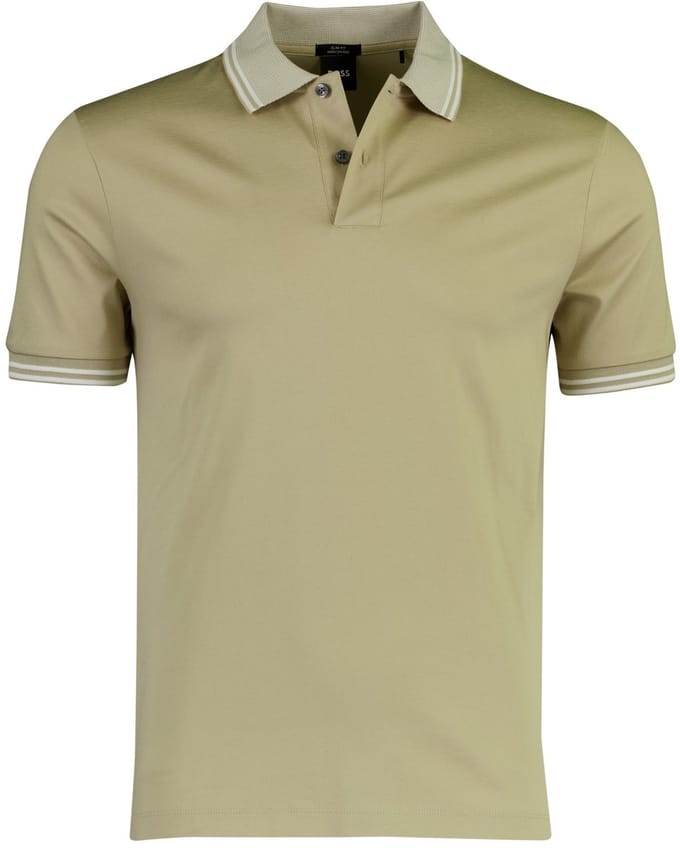 BOSS Black poloshirt beige 100% katoen