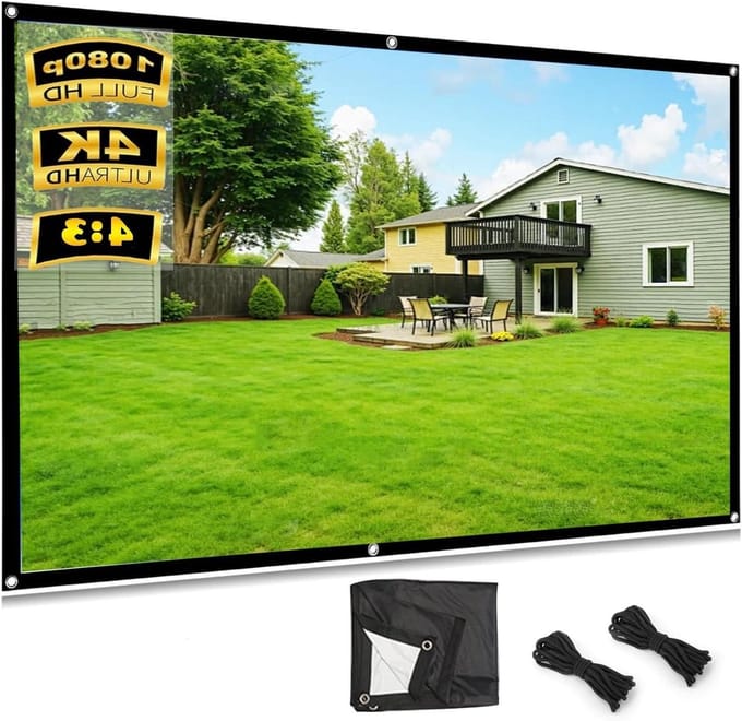 Projectiescherm - Filmscherm Draagbaar - Thuisbioscoop Creëren - Anti-kreuk Polyester - 200 inch - Wit
