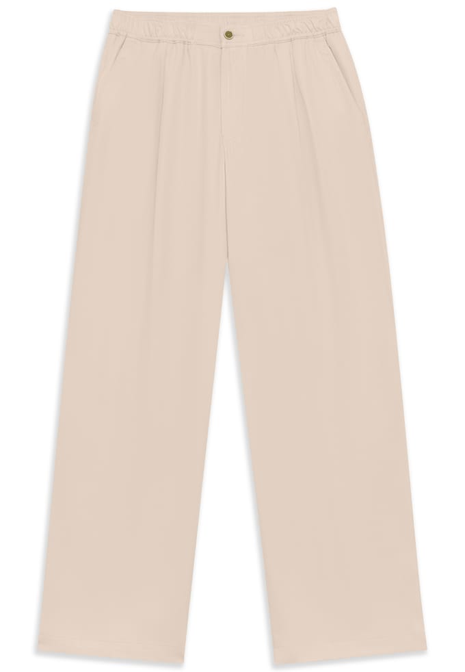 Bugatti Herren Broek met bandplooien, naturel linnenmix