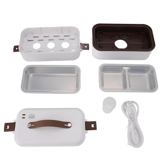 Boîte à déjeuner électrique Multifonctionnel Système de chauffage à température constante Sûr Portable Chauffé Alimentaire L gray