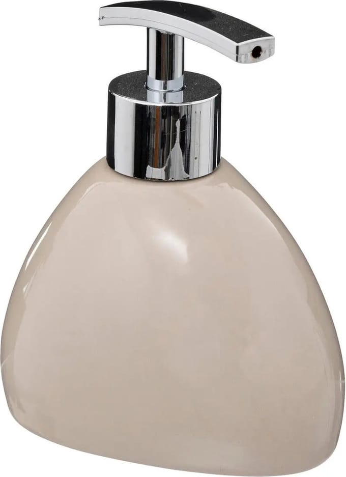5Five Zeeppompje/dispenser - keramiek - beige - 300 ml - navulbaar - toilet/badkamer/keuken