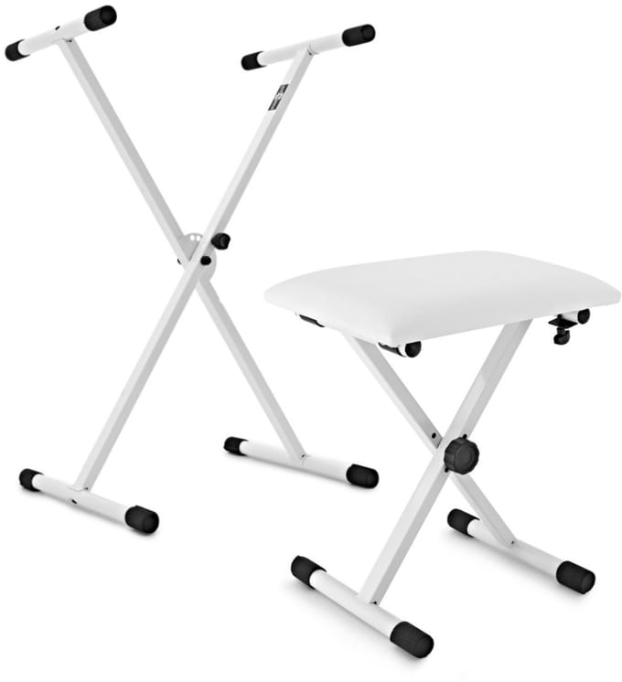 Keyboardstandaard- en bankset van Gear4music, wit