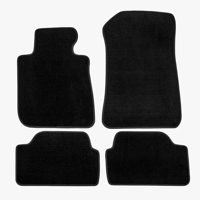 Tapis de sol - JJ Automotive - BMW 1 E87 - Velours noir - 4 pièces - Renforcé pédale