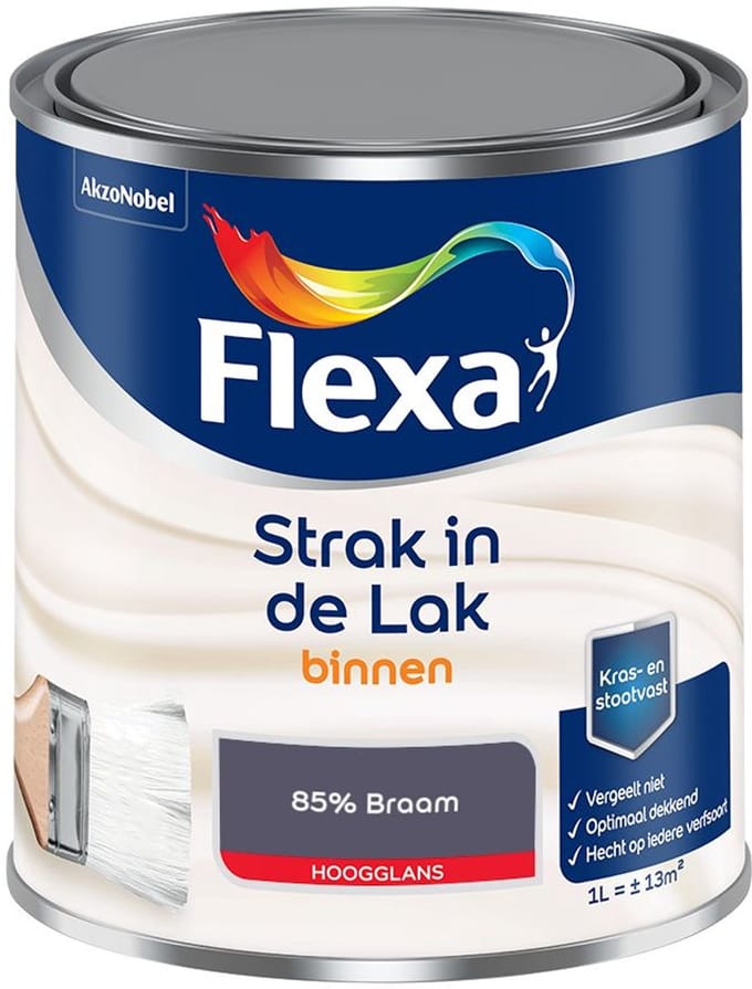 Flexa - Strak In De Lak Binnenlak Hoogglans - 85% Braam - Mengverf - 1 L
