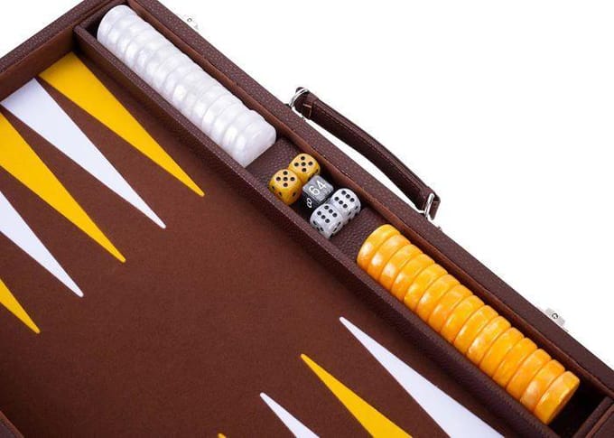 Backgammon de luxe Engelhart - 250525 - matériaux de haute qualité - dés et jetons nacrés