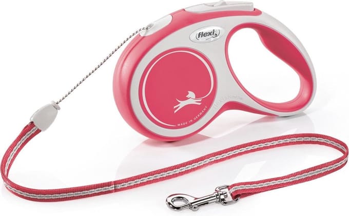 Flexi Rollijn New Comfort Koord S Rood&Lichtgrijs - Hondenriem - 5 m