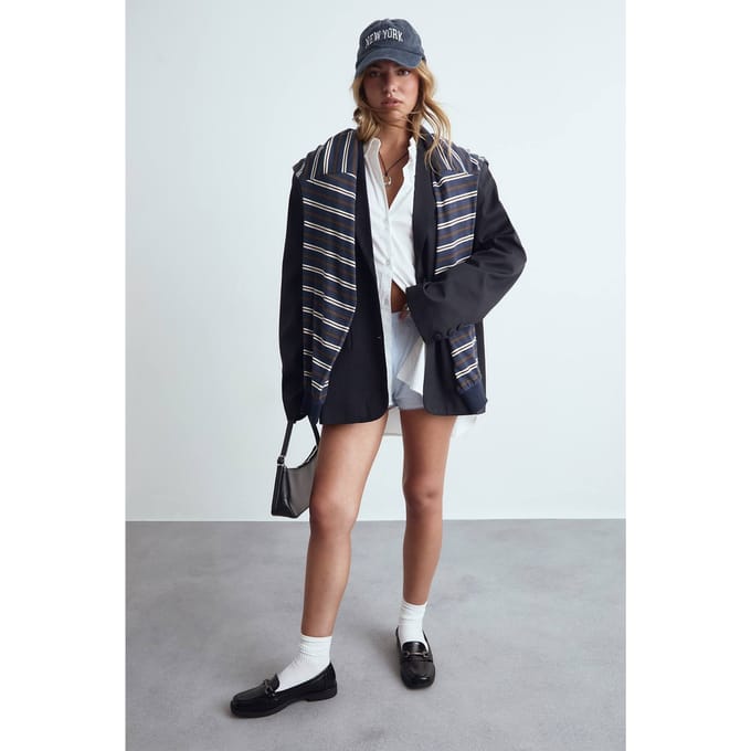 boohoo Dames Tailored Oversized Slouchy Blazer | Marineblauw | Maat: 36