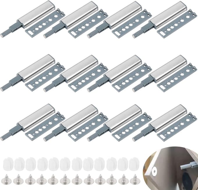 Push-to-open deuropener 12 stuks – roestvrij staal softclose dämpfer
