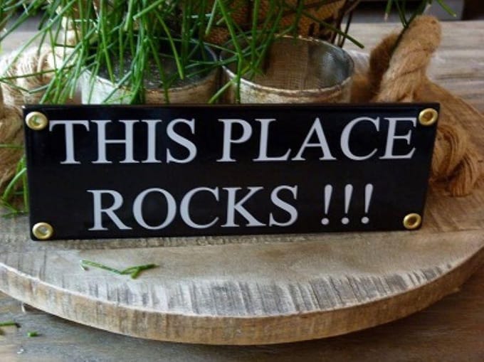 Emaille Bord \'this Place Rocks\'