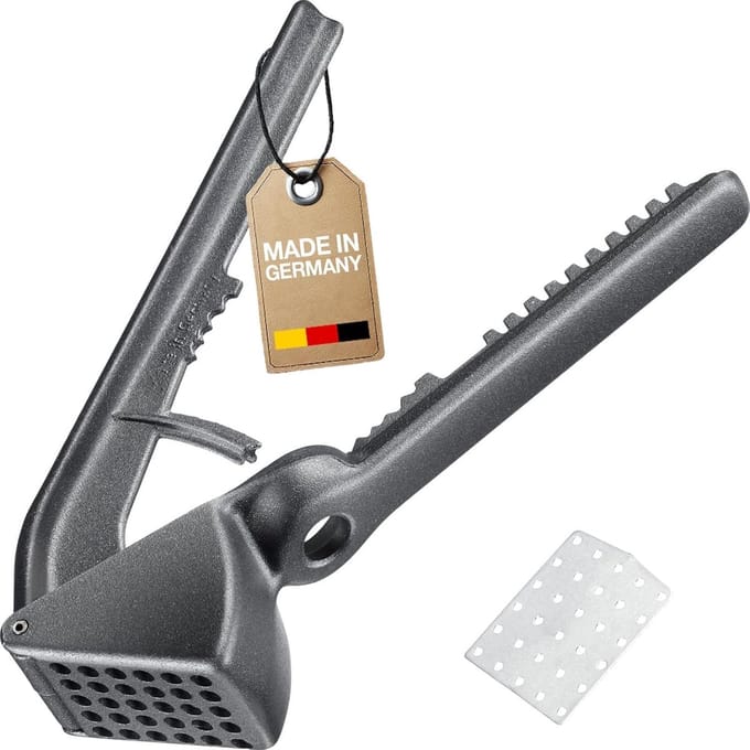 Famanu – Compacte knoflookpers – perst knoflook en gember moeiteloos – vaatwasserbestendig