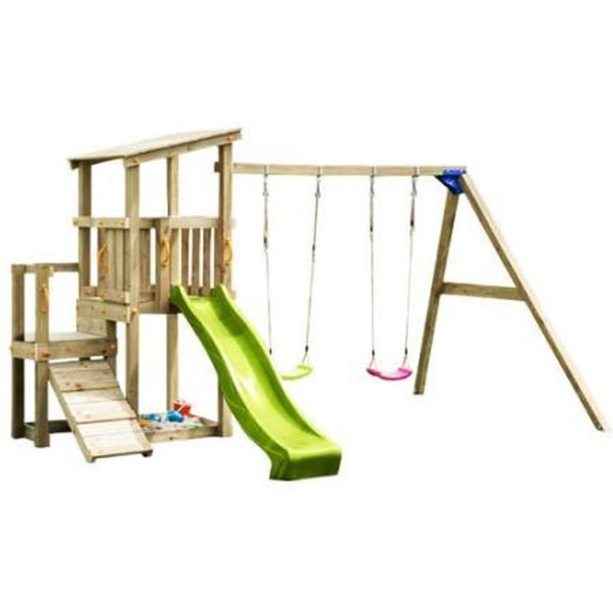 Bluerabbit 2.0 Rabbit 2.0 Schommel met speeltoren en glijbaan Cascade lime Schommels Schommels