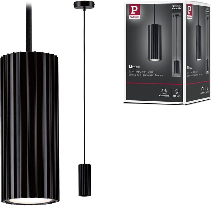 Hanglamp Lirena GU10 max. 10W Zwart mat Metaal