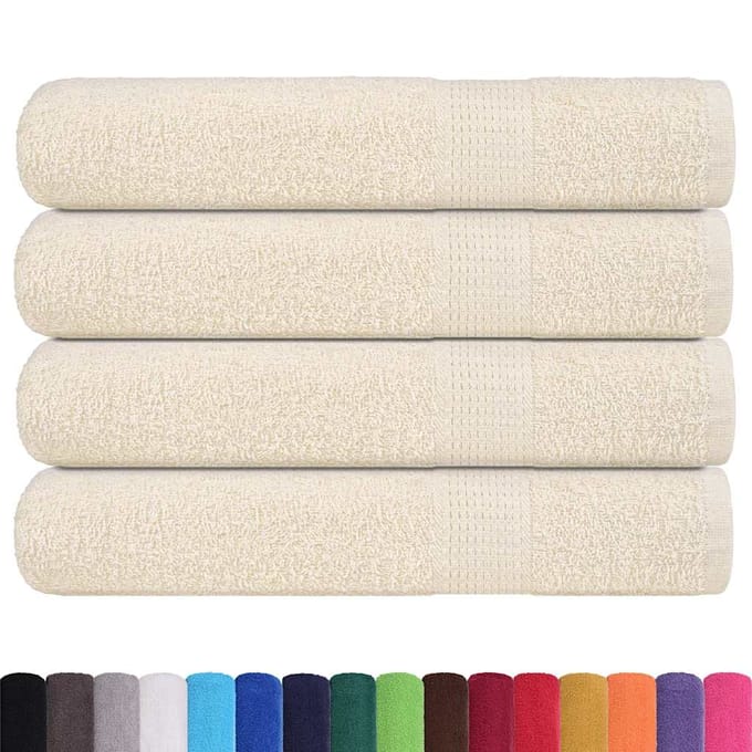 vidaXL - Handdoeken - FROGN - 4 - st - 100x200 - cm - 360 - g/m² - crème