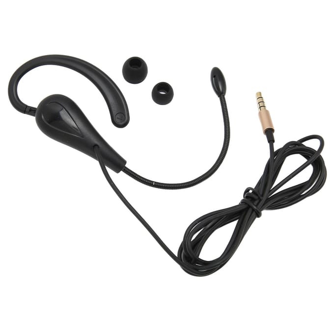Casque d'appel centre d'appels à crochet d'oreille simple face 3,5 mm casque de service client avec microphone pour